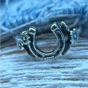James Avery floral horseshoe ring in sterling silver *SIZE 4.5*